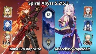 C0 Mavuika Vaporize & C0 Citlali Arlecchino Vapemelt - Spiral Abyss 5.2 Floor 12 Genshin Impact