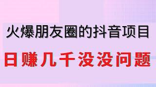 2022网赚，新手网上赚钱项目！火爆朋友圈的抖音赚钱项目，日赚几千没问题！