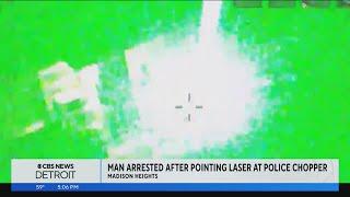 Madison Heights man arrested after allegedly pointing laser light at police chopper