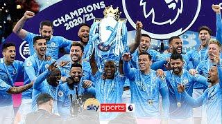 Manchester City lift the 2020/21 Premier League trophy! 