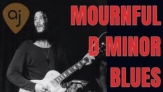 Mournful Minor Blues Jam Track In D | Guitar Backing Track (42.6 BPM)