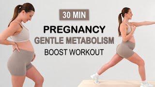 30 Min Pregnancy Metabolism Boost Workout | All Standing - No Jumping | All Trimesters | Sweaty