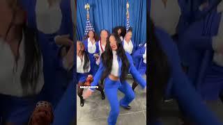 megan thee stallion and her dancers do the Mamushi Dance after performing at kamala harris rally ️