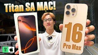 Mở hộp iPhone 16 Pro Max Vàng Sa Mạc sớm nhất Việt Nam: Viền siêu mỏng, Camera Control hơi khó dùng