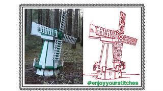 Time-Lapse Machine Embroidery Redwork Windmill Enjoy Your Stitches