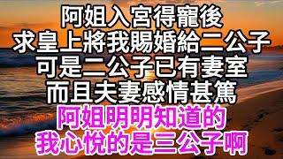 阿姐入宮得寵後，求皇上將我賜婚給二公子，可是二公子已有妻室，而且夫妻感情甚篤，阿姐明明知道的，我心悅的是三公子啊 【美好人生】