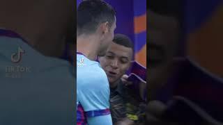 Ronaldo says hi to Mbappe, Neymar and Messi 🫡🫶 | #shorts