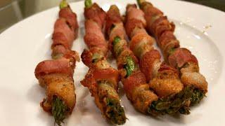 Crispy bacon wrapped asparagus Easy tasty recipe | FullHappyBelly