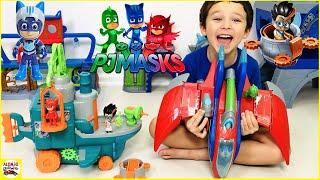 Saving The Sky With PJ Masks Romeo Flying Factory and PJ Masks Air Jet Toys