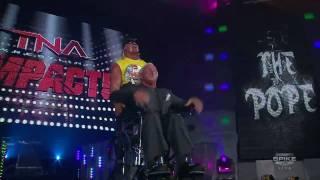 Ric Flair On A Wheel Chair Running Away From Hulk Hogan