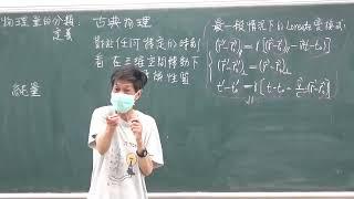 中興大學物理系 特殊相對論8-2物理量的分類和定義(古典物理)