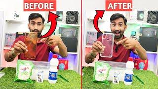 Mobile cover clean kaise kare||how to clean mobile back cover||mobile cover cleaning solution #pouch