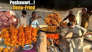 DEEP OIL - DEEP FRIED! PESHAWARI MOST WANTED STREET FOOD IN KPK - BADSHA PAKORA FRIED ZAIQA EXPERT