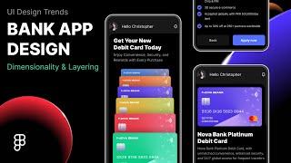 UI Design Trends - 7 | Dimensionality & Layering | Bank App Design