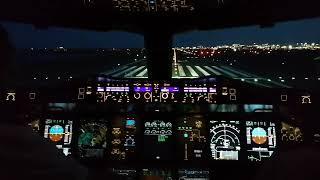 Cockpit View Airbus A380 Boston Take off engine sound