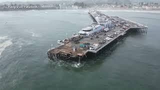 Santa Cruz Wharf partially collapses in California, city workers rescued