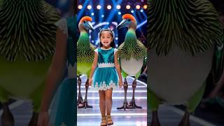 Two Big Kiwi & Cute Baby Girl Stage Show On AGT  #agt #shorts #kiwi
