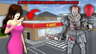 HORROR SECRET!! PENNYWISE EVIL CLOWN HORROR SECRET ROOM IN THIS PLACE || SAKURA SCHOOL SIMULATOR