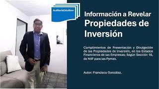 Información a Revelar Propiedades de Inversión