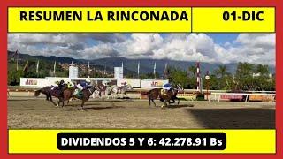 RESUMEN COMPLETO  LA RINCONADA INH hoy Domingo 01 DE DICIEMBRE