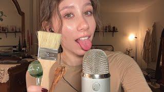 ASMR | Mouth Sounds & Visual Triggers (Slurping, Eating Your Face, Face Brushing, Etc.)