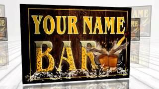 Personalized Custom Your Bar Stretched Canvas Print Decor Sign