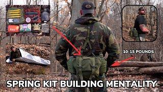 Military Survival Kit Mentality with 15 Pounds of Gear. Stay Alive with These Items