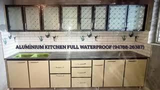 Aluminium Kitchen cabinets in Profile section with ACP sheet full waterproof