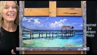 OCEAN DOCK-Learn How to Draw & Paint with Acrylics-Fun Easy Beginner Paint and Sip at Home Lesson