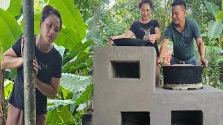 Ly was surprised to see Lam build a beautiful stove.