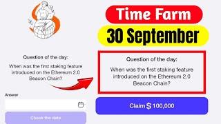 Time Farm Answer Today 30 September | Oracle Of Time Answer 30 September