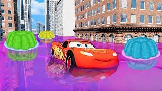 MEGA JELLY FLOOD vs PIXAR CARS in BeamNG.drive