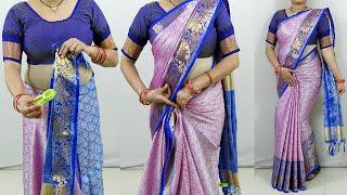 Banarasi silk saree draping tutorial to look beautiful & tall | Perfect silk saree draping guide