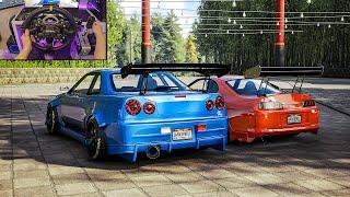 Nissan Skyline GT-R R34 & Toyota Supra MK4 Convoy - CarX Street | Moza R16