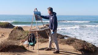 CONVINCING SHADOWS plein air OIL PAINTING pescadero