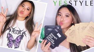 TRYING ON YESSTYLE CLOTHES FOR THE FIRST TIME + KOREAN MAKEUP & SKINCARE HAUL | ShilaBui