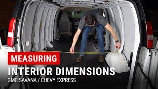 GMC Savana & Chevrolet Express Cargo Van Interior Measurements