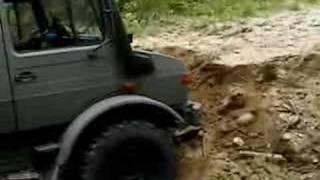 Unimog washed out bridge