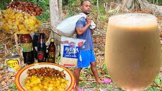 Making Plantains Banana Almond Punch | With Oats Dragon Stout Molasses Strong bamboo Yard man style