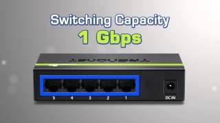 TRENDnet 5-Port 10/100Mbps GREENnet Switch TE100-S50g