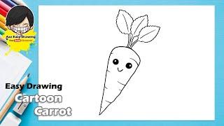 Easy Cartoon Carrot Drawing