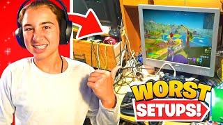 I Reacted To My Viewers WORST Fortnite Gaming Setups! (TERRIBLE)