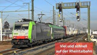 Rheintalbahn in Müllheim: Berauschender schneller Güter- und Fernverkehr, bwegt Züge & Regiozug SNCF