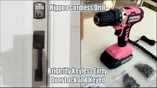 DIY Install & Review - Brightify Keyless Entry Deadbolt & Door Handle using Hippoo Cordless Drill