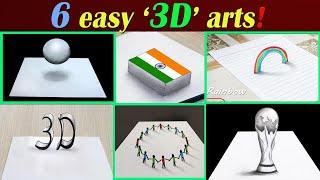 6 Easy 3D Drawing Tutorial !  Easy 3D illusion Drawing tutorials (Part 3)