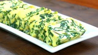 Make steamed eggs easily and deliciously with spinach and eggs!