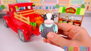 Li'l Woodzeez Farmers Market Truck Toy Playset | Fun Pretend Play for Kids