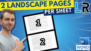 MS Word: Print 2 landscape pages per sheet  1 MINUTE