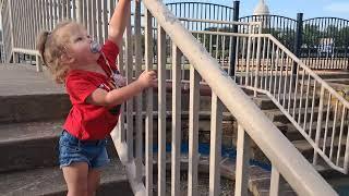 Elizabeth playing at the playground children's hospital Little Rock