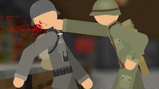 WW2 Stick Nodes Animation- US Soldier vs German Soldier Fighting to Death!